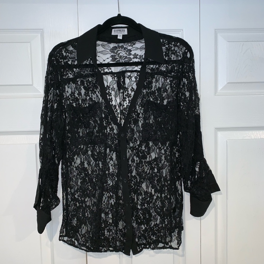Express Lace Button Down